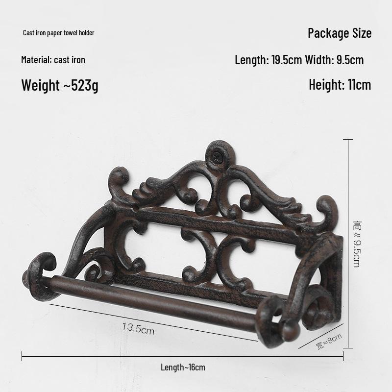 Iron Art Black Irregular Towel Ring for Hotel Bathroom