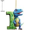 1ks vánoční dinosauří ozdoby 26 písmen kreslený přívěsek 2D plochý akrylový materiál dinosauří figurky závěsná vánoční párty dekorace, ideální pro domácnost