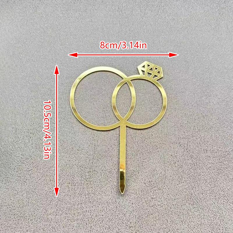 Diamond Rings Acrylic Wedding Cake Decorations Baking Party Gifts Dessert Accessories