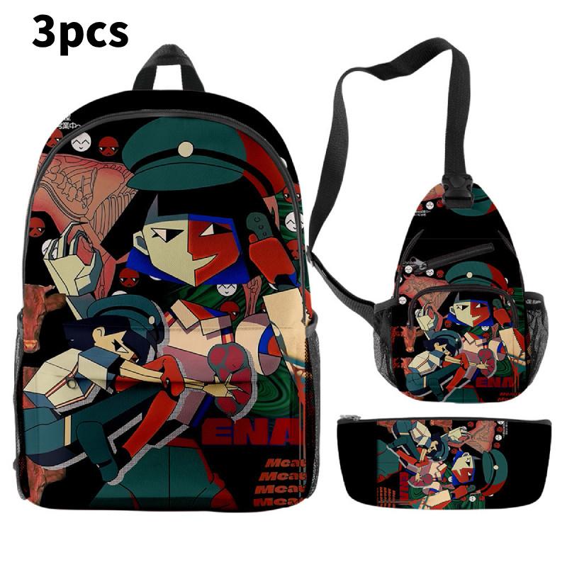 Dream Ena Bbq Children School Bag Set Pencil Case Durable Material Student Young