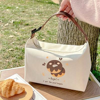 Lunchtasche im französischen Stil, verdickte isolierte Bento-Tasche, Handtasche für Schüler und Pendler, Lunchtasche