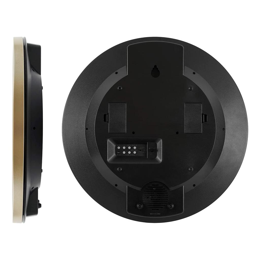 Casio Nástěnné rádiové hodiny zlaté barvy s analogovým programem a časovým signálem, funkce kalendáře, zobrazení 38 x 38 x cm IC-4100J-9JF 5,8