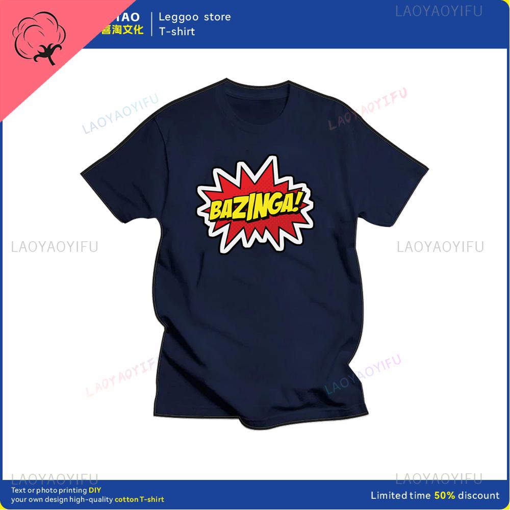 Big Bang Theory Bazinga Tshirt Mens Cotton Shortsleeved Sheldon Cooper Casual Everyday Streetwear