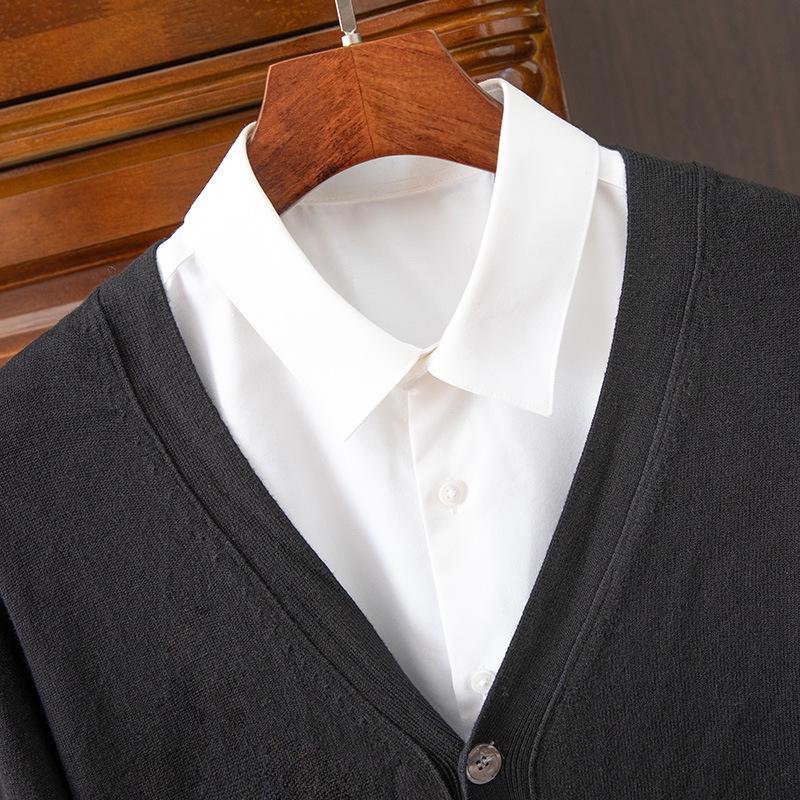 Men's Classic Korean V-Neck Knit Cardigan Sweater Jacket