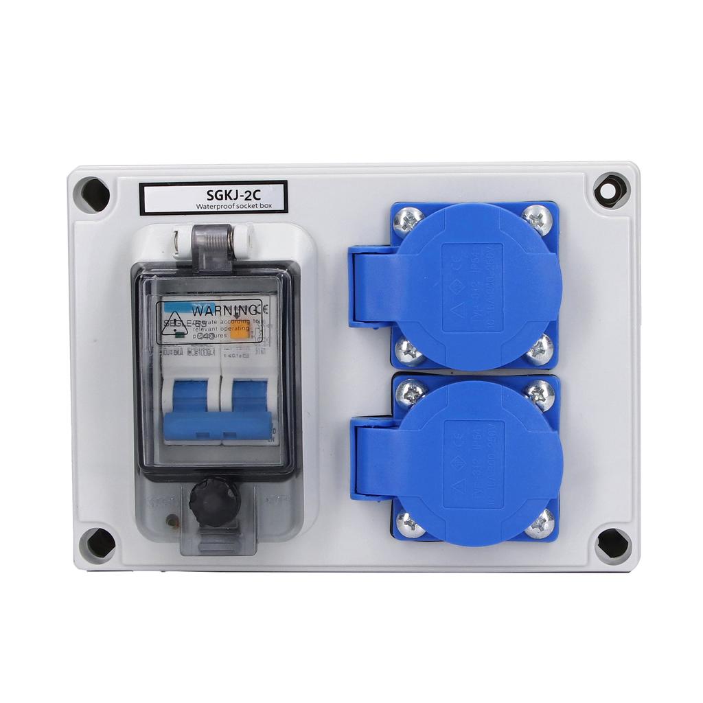 Wall Socket Dual German Power Outlet Box Receptacle 200250V with 40A 1P+N RCD