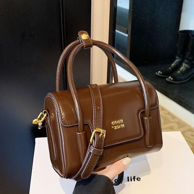 Retro Simple Portable Box, Small Square Bag, Women'S Bag, Commuting, High-Quality Textured Shoulder Messenger Bag.