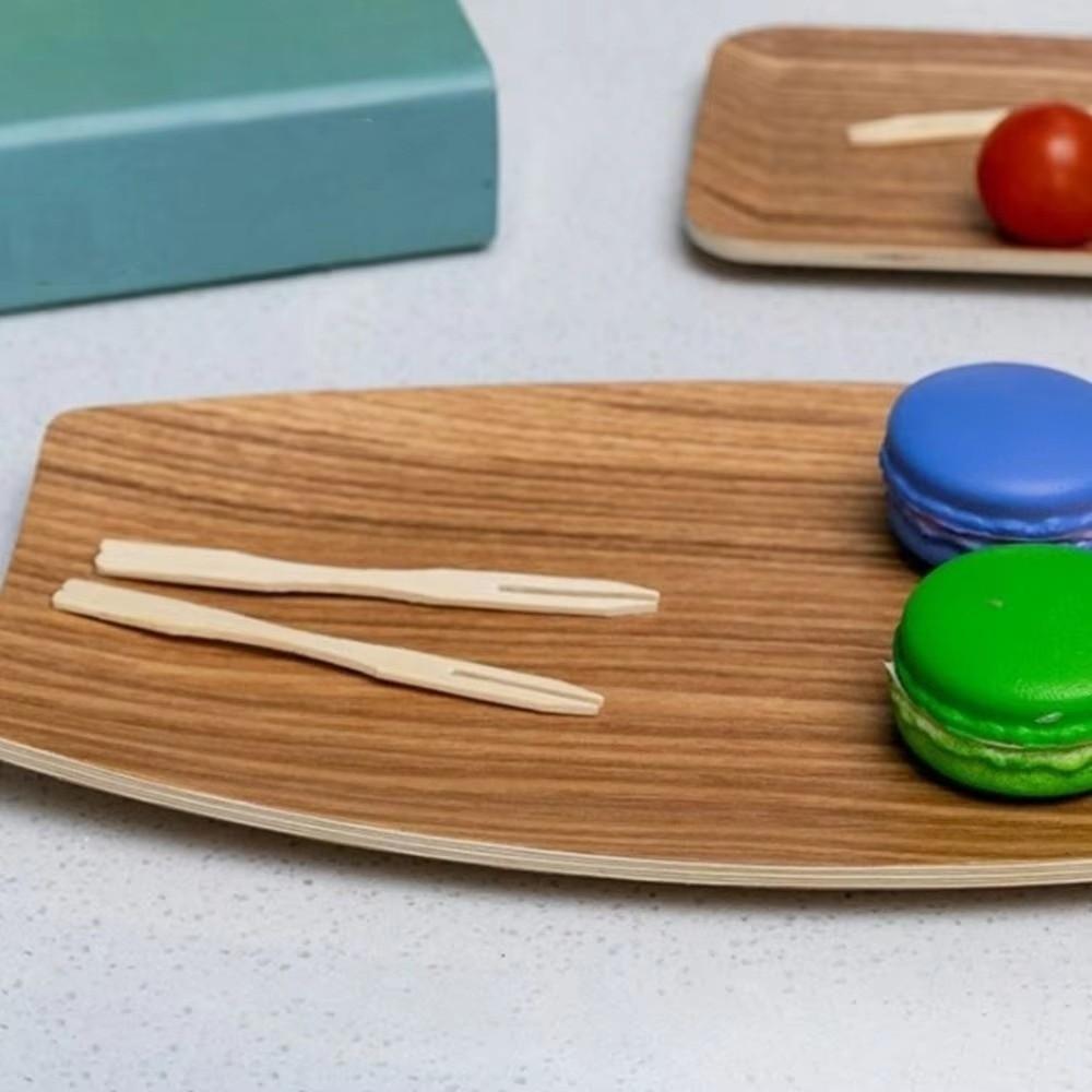100Pcs Mini Bamboo Appetizer Forks Eco-Friendly Dessert Fork Bamboo Disposable Fork Dessert Serving