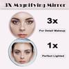 LED Compact Mirror with Lights 1X/3X Magnification Pocket Mirror with Rechargeable Travel Portable Handheld Mirror for Gifts