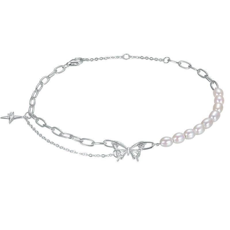 Women s Sterling Silver Butterfly Bracelet with Freshwater Pearls - High-End Style 925 Silver