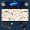 Große Aquarell-Blumen-Tischmatte Gaming-Mauspad Tastaturhülle Weiches Rosa Buntes Blumenmuster Rutschfeste Schreibtischunterlage für das Büro