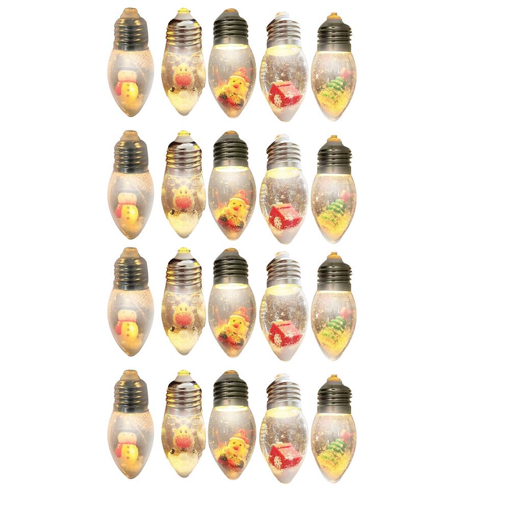 LED Christmas Light String Holiday Decoration Light Vintage Snowman Atmosphere Light Room Garden Pendant Light Wishing Bottle