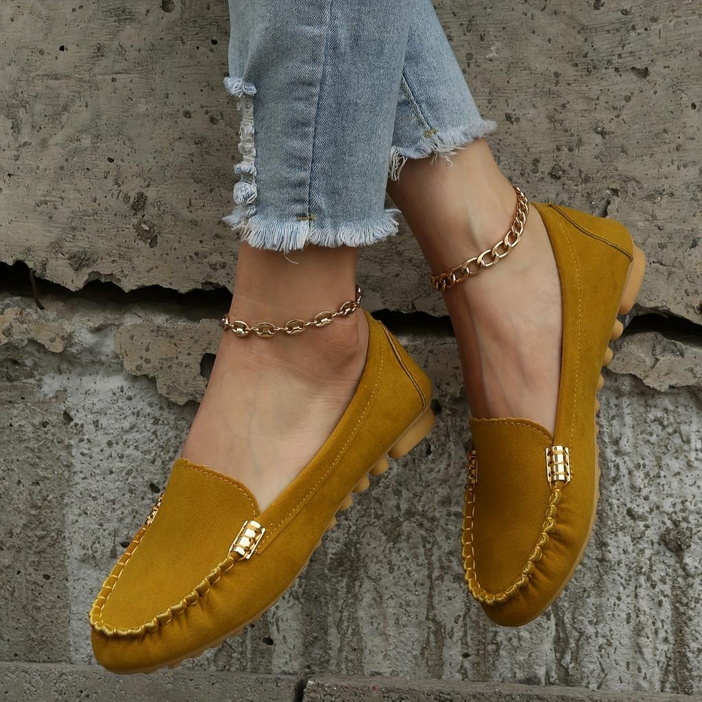 Loafer mit runder Zehenpartie für Damen, bequeme Slipper mit Blockabsatz, Damenschuhe
