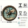 World Map Aluminum Roundel Sign Degree Grid Home Bar Cafe Wall Decor