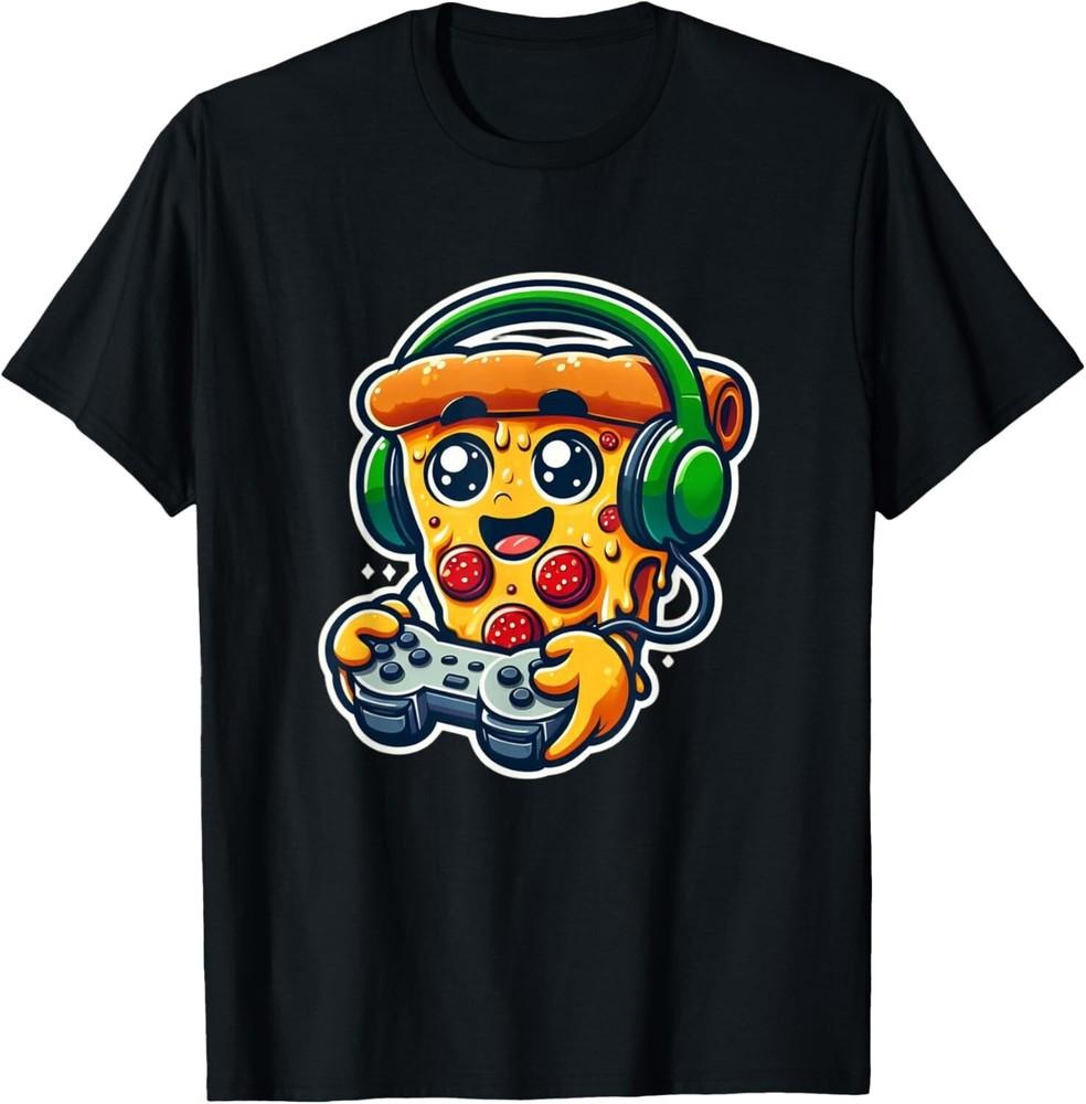 

Gamer Pizza Video Gaming Funny Food Men Boys Gift Unisex T-Shirt 4XL