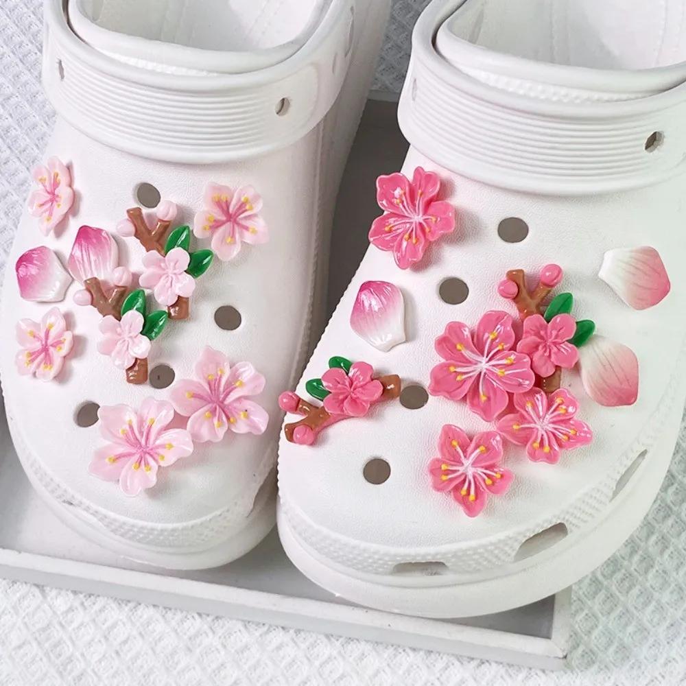 Shoe Charms Purple Flowers Designer DIY Cute Decoration for Clogs Party Accessories Kid Boy Women Girls Gift Ideas