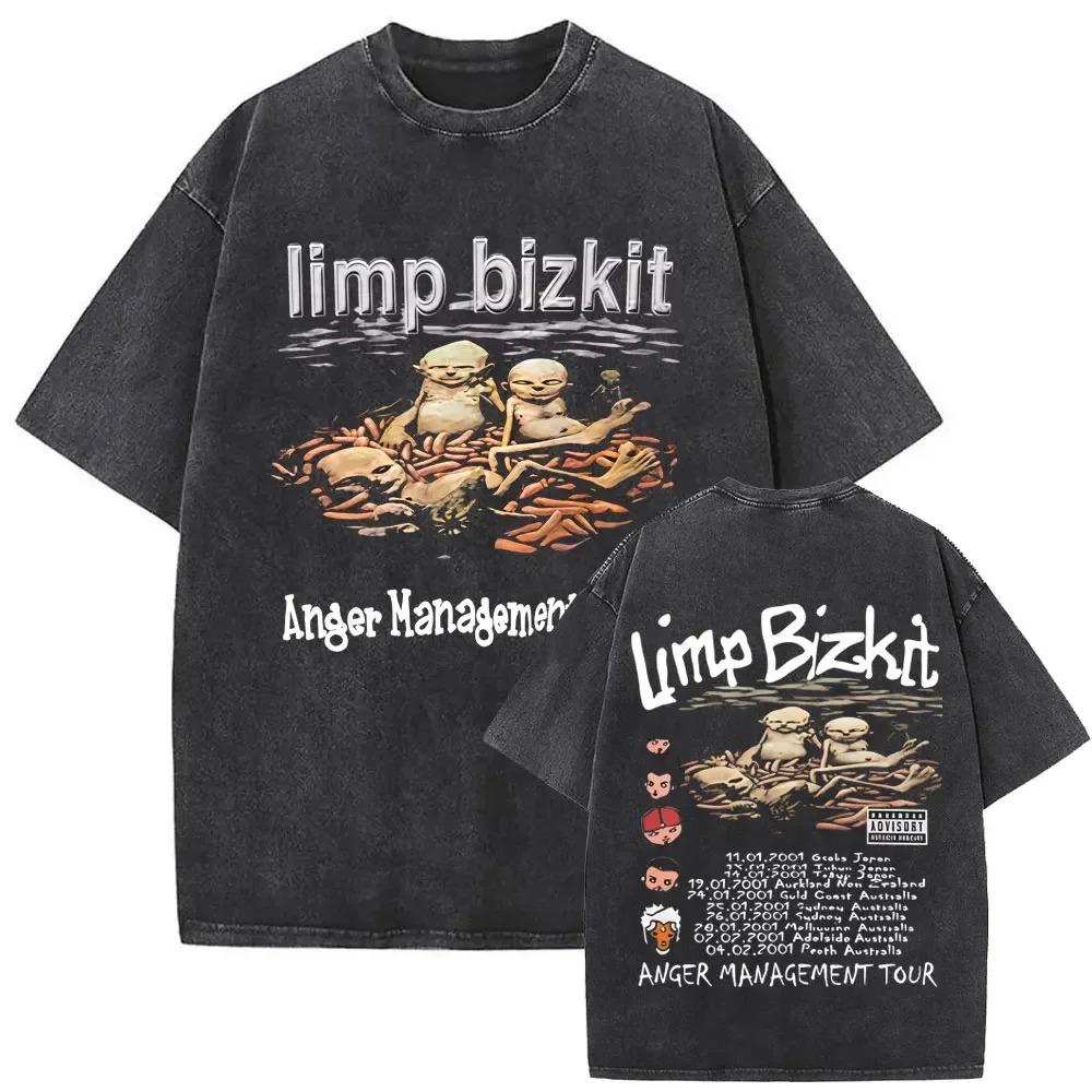 Y2k T-Shirt Unisex Kleidung Gewaschen Vintage Rockband Limp Bizkit Album Grafik 2026 Unisex Kleidung T-Shirt Mann Grafische T-Shirts Y2K XXL elfenbein