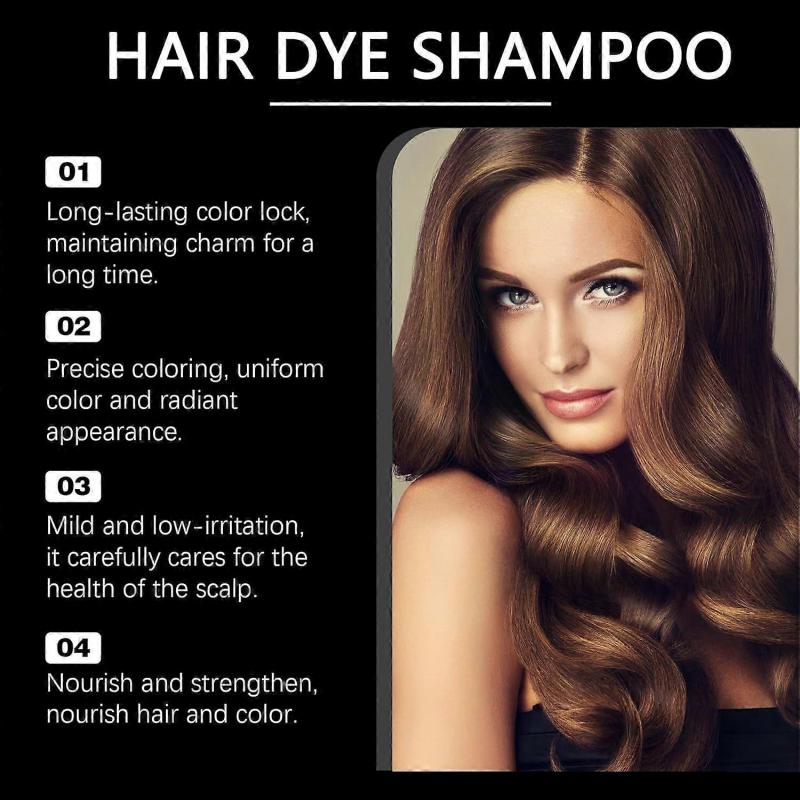Hair Dye Shampoo, Polar Hair Care 3 In 1 Instant Hair Dye Shampoo, Natural Hair Dye Shampoo for Women Men, Hair Color Shampoo for All Hair Types 200ML