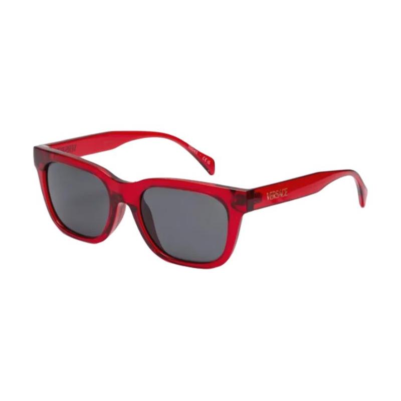 Versace Brand Logo Acetate Square Sunglasses Women's Red 26769055 VK4006U553387-Red F