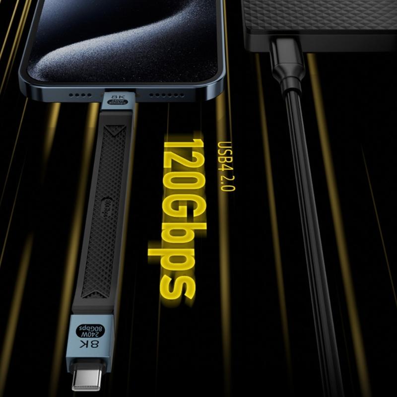 240W 80Gbps USB4 2.0 Short USB C To USB C Cable Fast Charging Type C Data Transfer 8K Data Charging Extension Cable