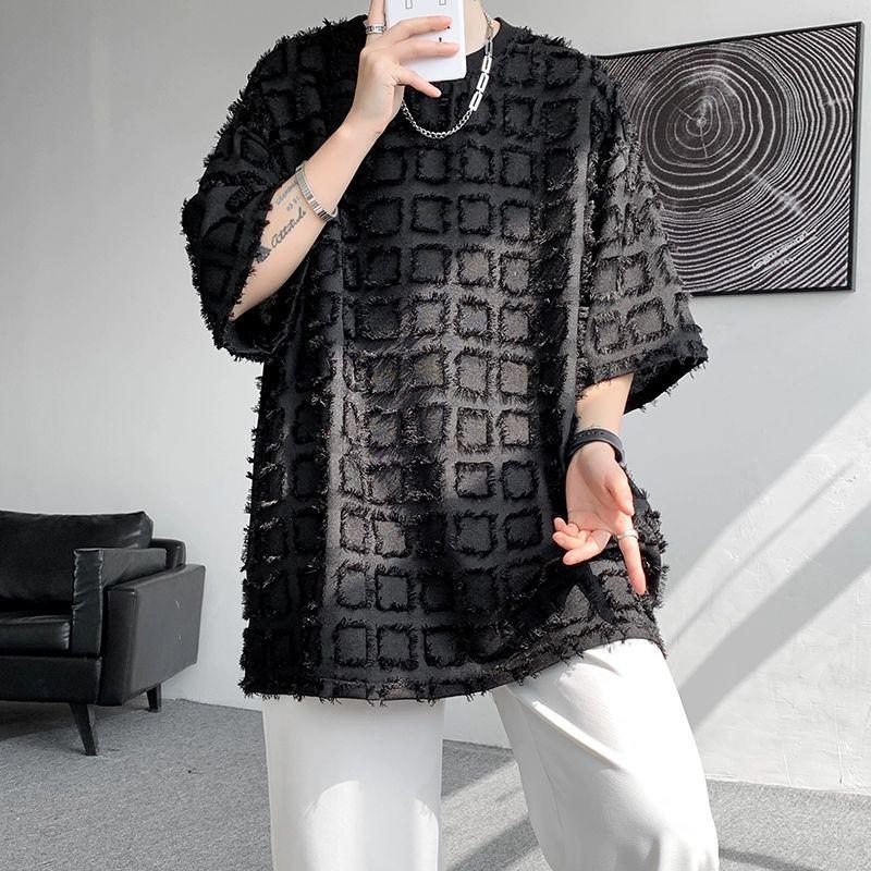 Men Half Sleeved Summer Korean T-Shirt High Quality Loose Basic Shirt Casual Top Tees Tshirts Heiveywweight Shirts