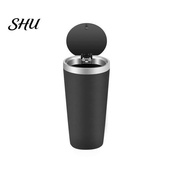 Durable And Waterproof Trash Can One-Handed Car Bin Convenient Compact Space-Saving Garbage One-handed Closing for Vehicle Interior Ideal Cup Holders