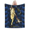 Twelve zodiac signs digital-printed polyester Bedroom velvet flannel soft sofa cover blanket Fleece soft cover blankets for beds