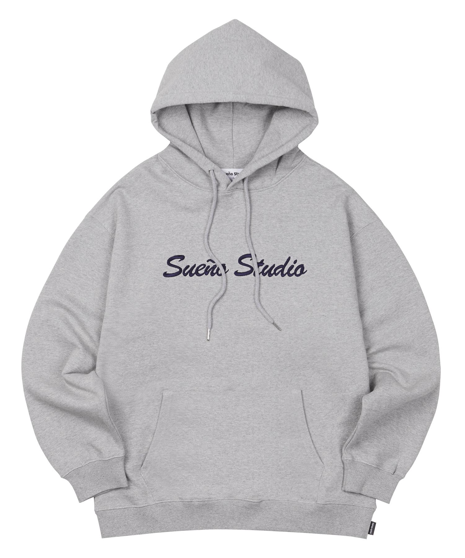 Sueno Studio Lettering Embroidery Over Hoodie (Gray) S
