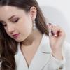 Ej0105 Super Flash Zirkon Ohrringe, Lange Wassertropfen Ohrclips für Frauen