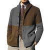 Herren Lockerer Colorblock Strick Cardigan Umlegekragen Langarm Warm Lässige Oberbekleidung