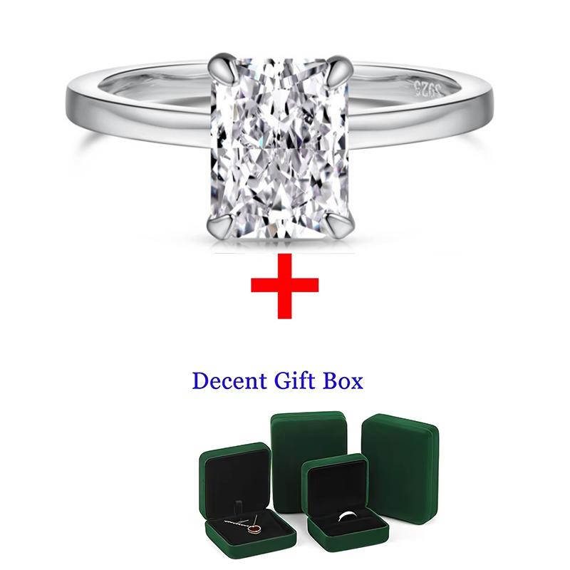 DJMAX 1-3 Karat Oval/Brillant geschliffener Moissanit-Ring Farbe D für Damen 925er Silber Verlobungsring Ehering