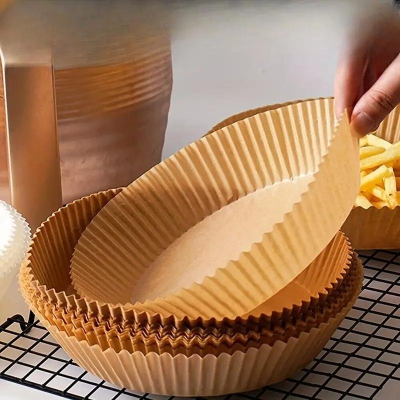 50pcs non stick brown paper bag air fryer liner - easy to clean, healthy cooking, suitable for baking, grilling, and microwave o