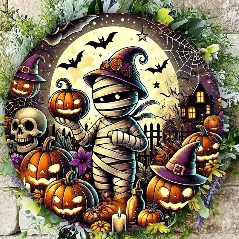 2D Flat Hanging Decorative Metal Sign Hand Painted Art