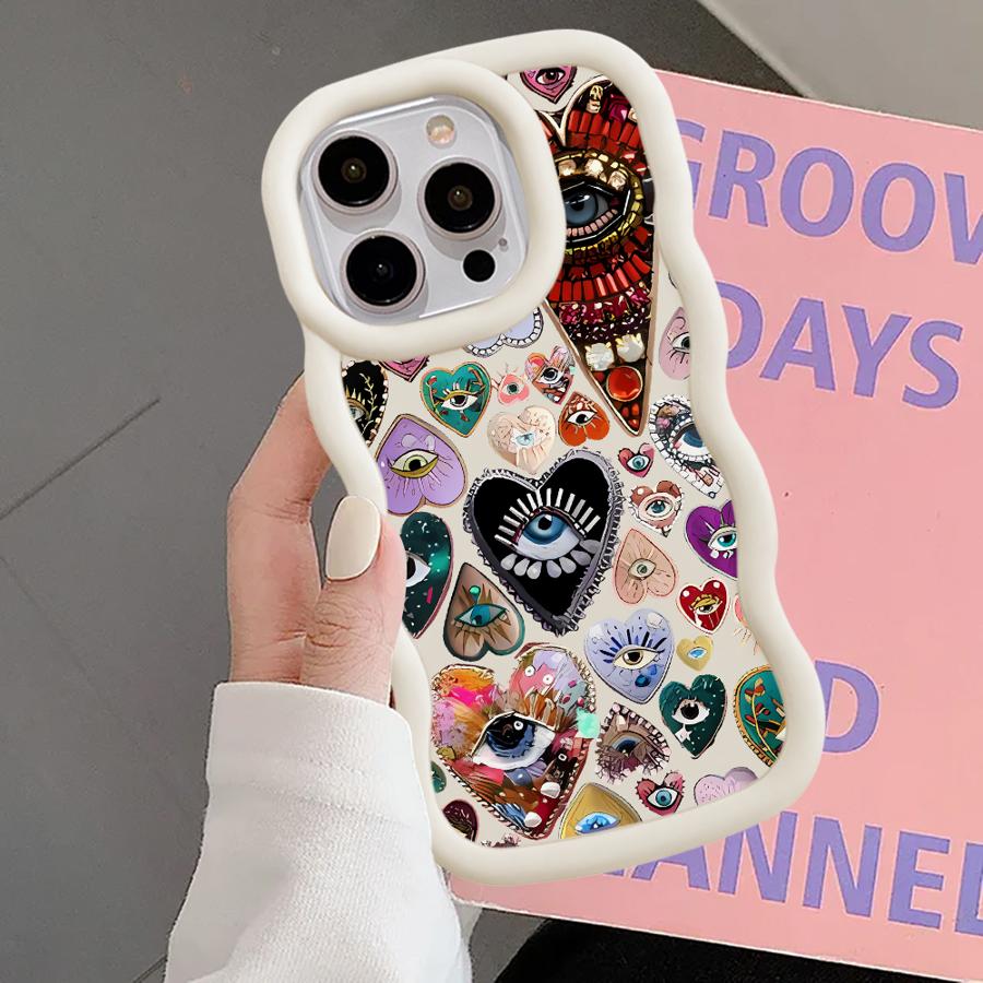 Personality Love Painted Soft Phone Cover Case for iPhone 8 XR 13 16 Pro Max 14 12 17 Air 11 15 Plus