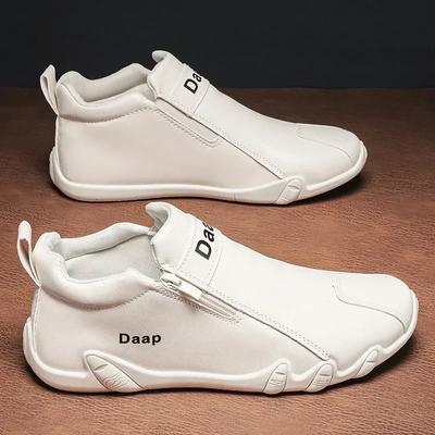 New Leisure Shoes Men's Luxury Round Head Ankle Boots Walking Shoes Outdoor Comfortable High-top Sneakers Men's Shoes