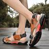 Summer Genuine Leather Sandals Men's New Driving Leisure Sports Sandals Non-Slip Outdoor Velcro Beach Shoes