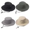 Unisex outdoorový rybářský klobouk Stahovací šňůrka Letní sluneční clona Sun Wide Cap Military