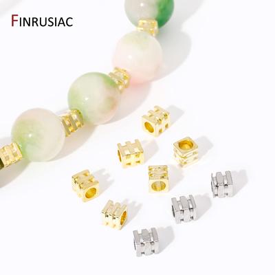 Großhandel 14K/18K Vergoldete Messing Würfelperlen, 3MM Abstandshalter Trennperlen Für DIY Armband Halskette Herstellung Zubehör