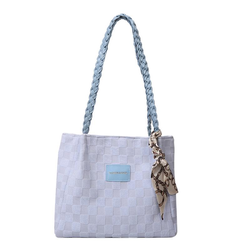 Autumn and winter new large-capacity bag women's casual foreign-style canvas shoulder bag 2024 texture class commuter tote bag