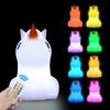 Eule LED-Nachtlicht, Touch-Sensor, Fernbedienung, 9 Farben, dimmbar, Timer, wiederaufladbar, Silikon-Nachtlampe für Kinder, Baby, Geschenk