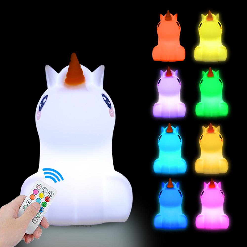 Eule LED-Nachtlicht, Touch-Sensor, Fernbedienung, 9 Farben, dimmbar, Timer, wiederaufladbar, Silikon-Nachtlampe für Kinder, Baby, Geschenk