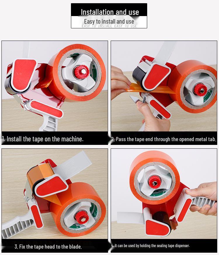 50mm Metal Handheld Carton Sealer Tape Dispenser and Cutter