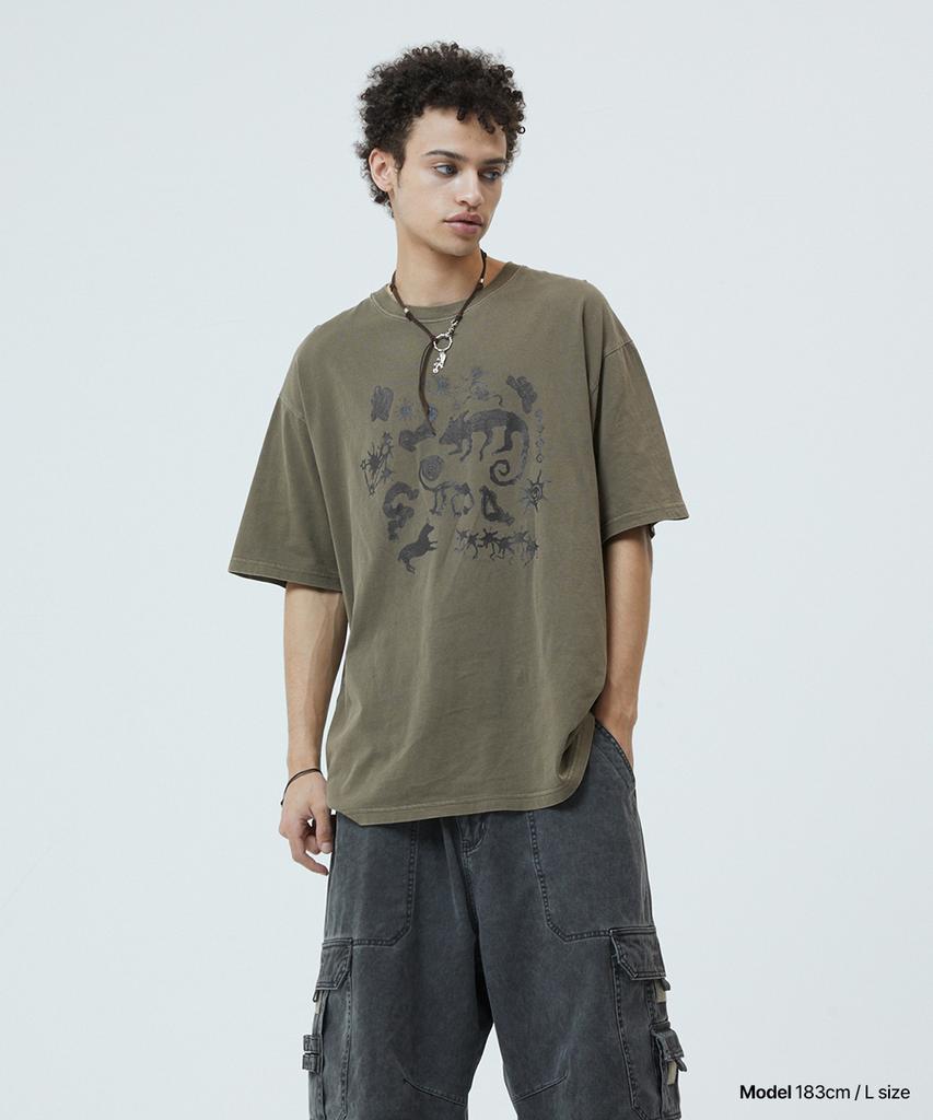 MAHAGRID Pigment Caves Tee Brown(Mg2Gmmt511A)
