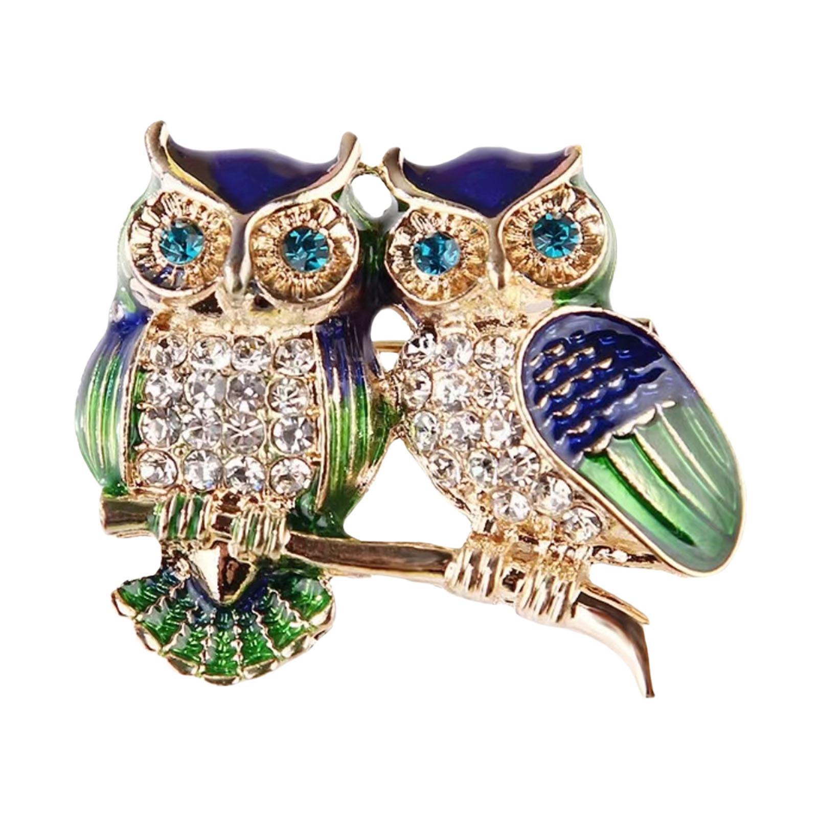 

Owl Designs Brooch Decorated With Glittering Stones Multi Purpose Fashion Accessory Rhinestones Brooch Badge 1