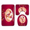 Christmas Bathroom Floor Mat Toilet Three-Piece Set