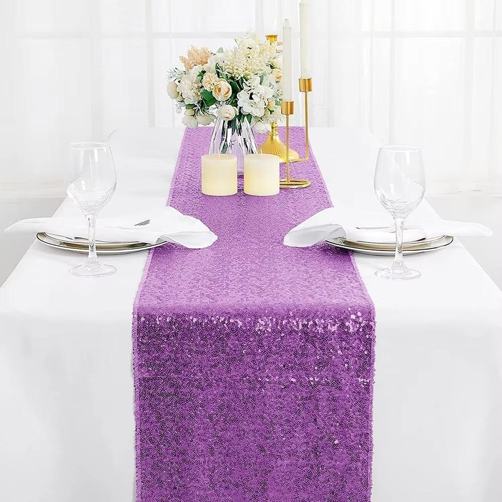 Glitter Table Runner Metallic Dining Table Decoration 180x30cm Long Tablecloth  Baby Shower