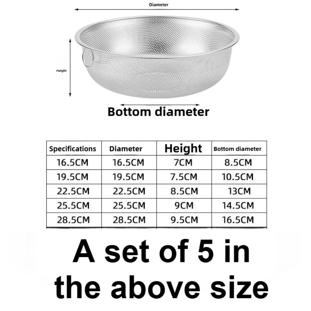 

5 шт. Кухонные дуршлаги из нержавеющей стали с плотными отверстиями