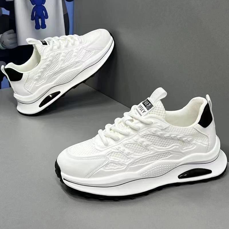 Men's Breathable Mesh Shoes Summer Hollow Running Shoes Comfortable Soft Sole Student Trendy Shoes Thin Mesh Trendy Paired with Dad Shoes