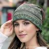 Baby's Breath Twist Knot Print Pullover Hat - Stretchy, Skin-Friendly, Windproof, Dual-Use for Chemo or Postpartum.
