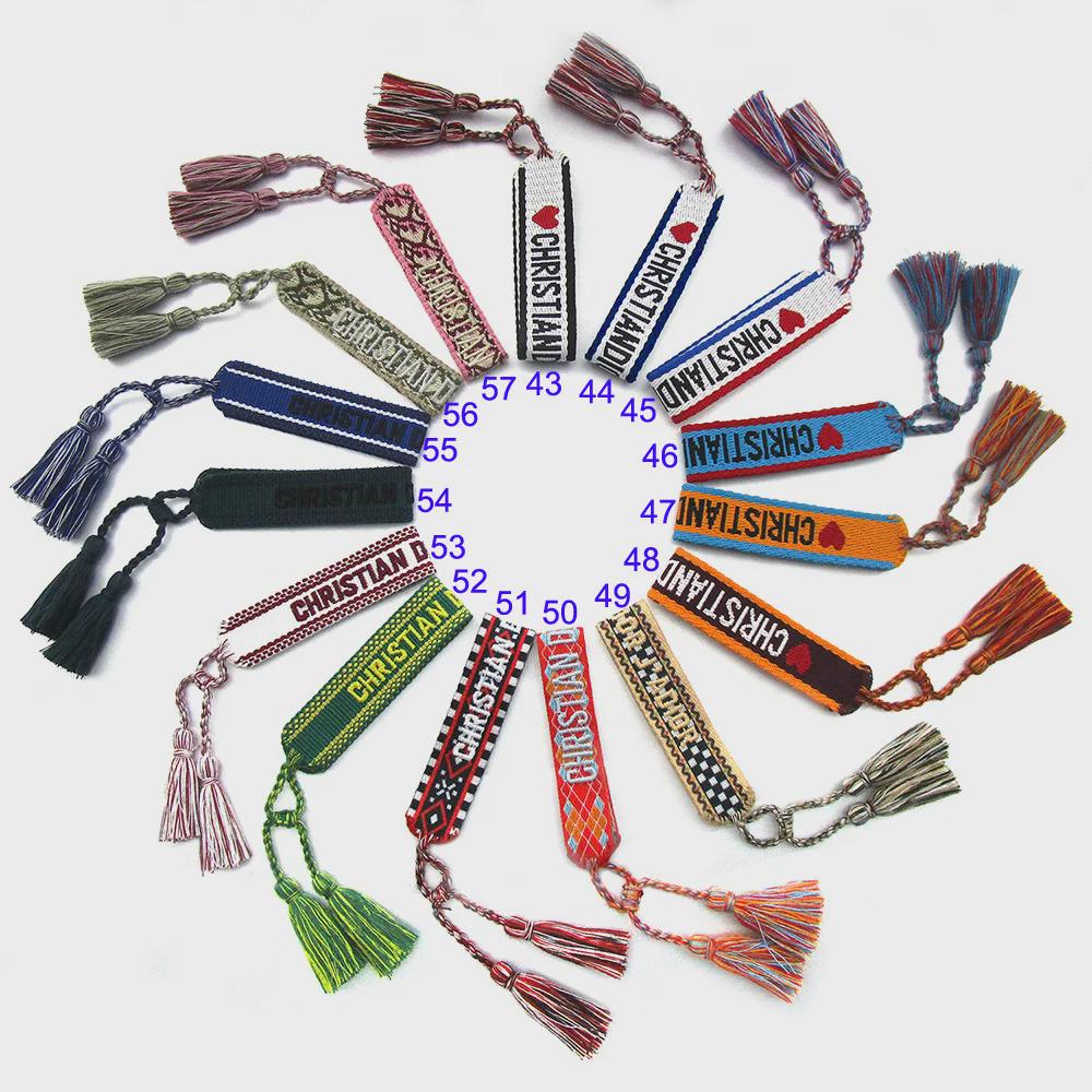 Bohemian Braided Rope Bracelet with Tassel and Letter Charm for Women