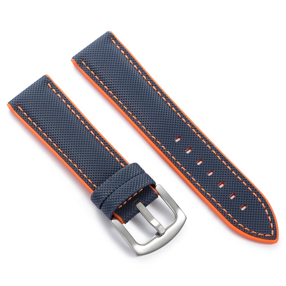 20 22 24mm Carbon Fiber Nylon Plaid Strap Silicone Watchband for Omega for Seiko Men Women Soft Waterproof Wristband Accessories